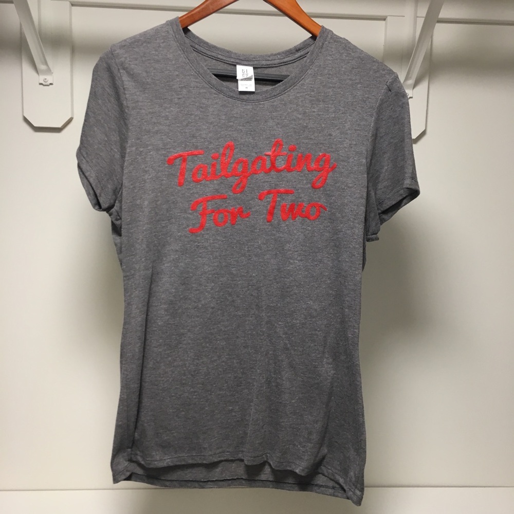 Tailgating for Two. Pregnancy reveal shirt. Size M